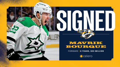Predators Sign Mavrik Bourque to Six-Year Contract