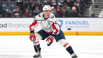 Martin Fehervary #42 of the Washington Capitals seen in action during the game against the Columbus Blue Jackets at Nationwide Arena on December 12, 2024 in Columbus, Ohio. (Photo by Jason Mowry/Getty Images)