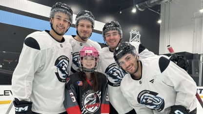 Utah Mammoth host Make A Wish kid Brystal at practice