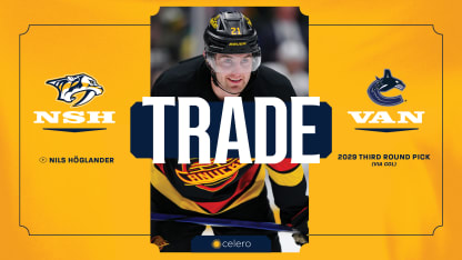 Nashville Predators Acquire Nils Hoglander From Vancouver