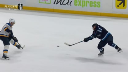 STL@WPG: Lowry scores goal against Jordan Binnington
