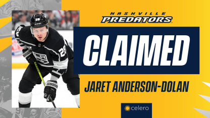 Predators Claim Jaret Anderson-Dolan on Waivers from Los Angeles