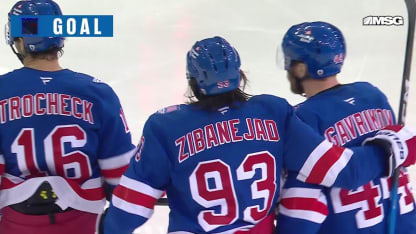 NYI@NYR: Zibanejad scores PPG against Ilya Sorokin