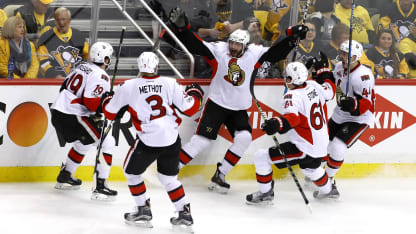 Senators celebrate Game 1 OTT-PIT