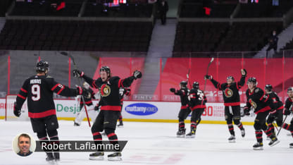 Senators win badge Laflamme