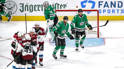 Cale Makar celebrate Dallas Stars Game 6 Playoffs 2020 September 2