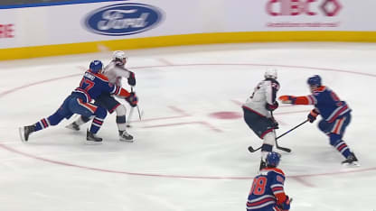 CBJ@EDM: Monahan scores goal against Stuart Skinner