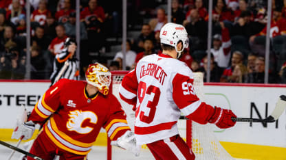 DET@CGY: DeBrincat scores goal against Devin Cooley