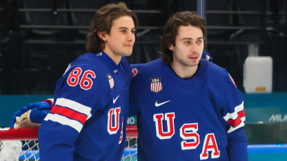 Jack Hughes Quinn Hughes olympics practice