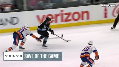 NYI@UTA: Rittich with a great save against Nate Schmidt