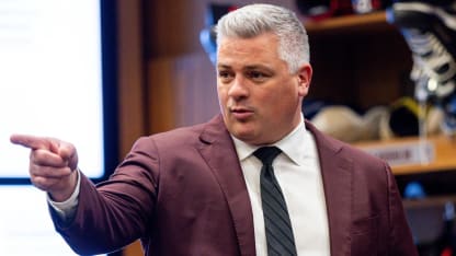 Keefe chats up the squad after OT win over Blues | BTS