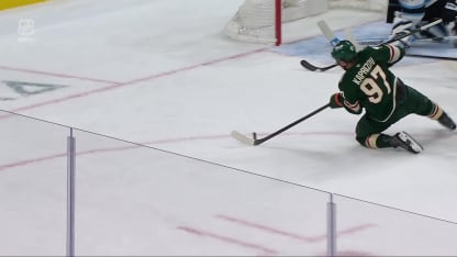 Kaprizov scores from his knees
