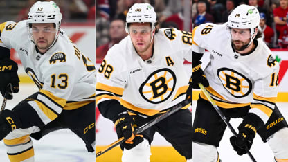 Blumel skating on Czech line with Pastrnak and Zacha