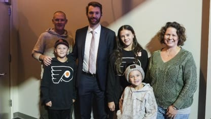 Sean Couturier with the Wakeley family