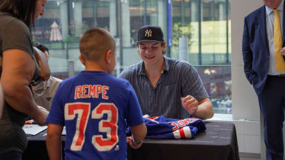 Matt Rempe meets with fans at NHL Shop