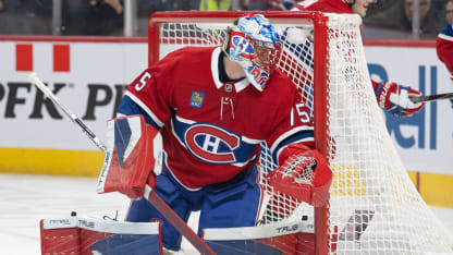 Jakub Dobes (75) of the Montréal Canadiens tends net during the second period of the NHL game between the Vancouver Canucks and the Montreal Canadiens on Jan 12 2026, at the Bell Centre in Montreal, QC (Photo by Vincent Ethier/Icon Sportswire via Getty Images)