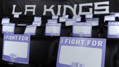 Placards Hockey Fights Cancer LA Kings