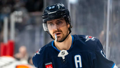 WINNIPEG, CANADA - APRIL 11: Mark Scheifele #55 of the Winnipeg Jets skates in the second period against the Philadelphia Flyers at Canada Life Centre on April 11, 2026 in Winnipeg, Canada. (Photo by Cameron Bartlett/Getty Images)