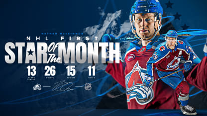 MacKinnon Named NHL's First Star of the Month