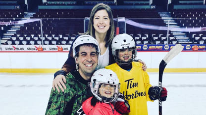 Chris Snow and family on ice camo jersey