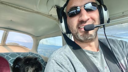 Puck and me flying, March 2022