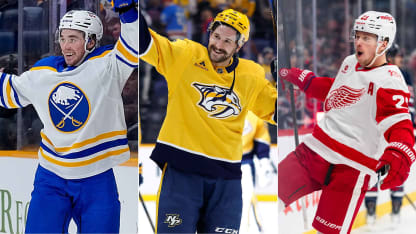 Veckans tre svenska stjärnor i NHL Lucas Raymond Filip Forsberg Noah Östlund