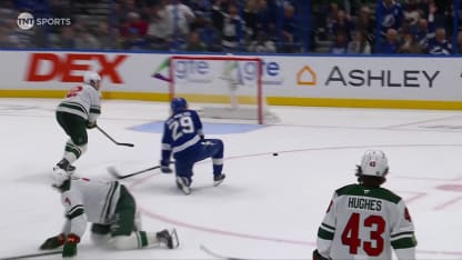 MIN@TBL: Holmberg scores goal against Filip Gustavsson