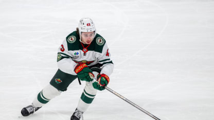 Quinn Hughes #43 of the Minnesota Wild skates during third period action against the Winnipeg Jets at Canada Life Centre on December 27, 2025 in Winnipeg, Manitoba, Canada. (Photo by Jonathan Kozub/NHLI via Getty Images)