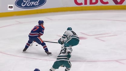 SJS@EDM: Nugent-Hopkins scores PPG against Alex Nedeljkovic