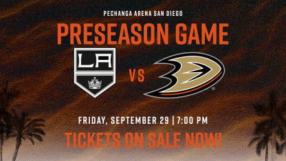Tickets On Sale for Ducks Preseason Contest at Pechanga Arena San Diego