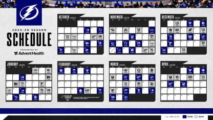 Tampa Bay Lightning announce 2025-26 regular season schedule, presented by AdventHealth