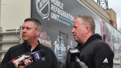 NHL Mike Craig and Derek King with ice truck