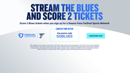 Score 2 Blues tickets when you sign up for a Season Pass on FDSN!