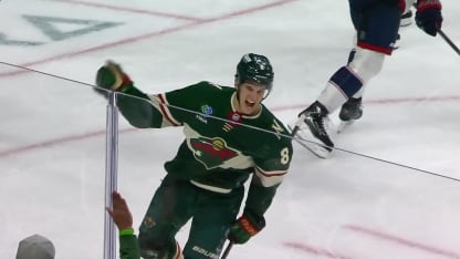 CBJ@MIN: Buium scores PPG against Elvis Merzlikins