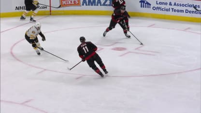 BOS@CAR: Carrier scores goal against Jeremy Swayman