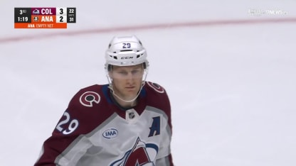 Nathan MacKinnon with a Goal vs. Anaheim Ducks