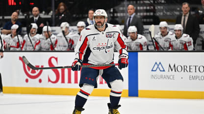 Alex Ovechkin #8 of the Washington Capitals skates against the Utah Hockey Club on November 18, 2024 at Delta Center in Salt Lake City, Utah. (Photo by Jamie Sabau/NHLI via Getty Images)