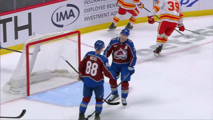 CGY@COL: MacKinnon scores goal against Dustin Wolf