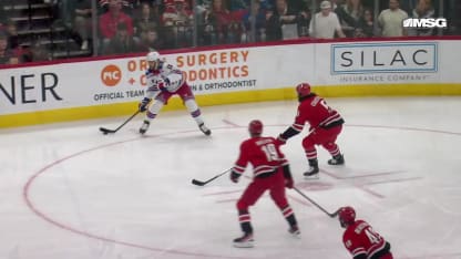 NYR@CAR: Gavrikov scores PPG against Brandon Bussi
