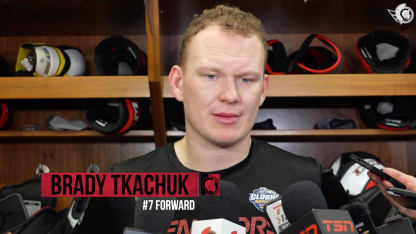 Brady Tkachuk dispo médias après le match contre NYI