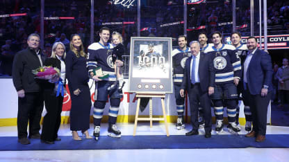 Honoring 1,000 Games in the NHL for Charlie Coyle! 👏 Full Silver Stick Ceremony 🏒