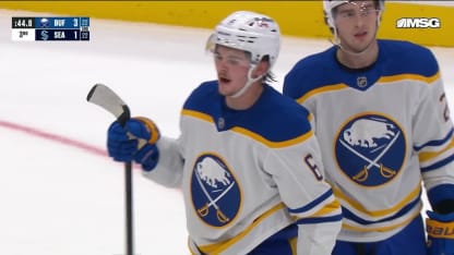 BUF@SEA: Benson scores empty-net goal