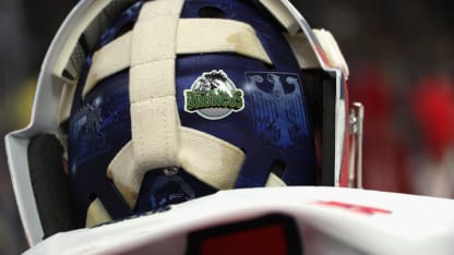 Humboldt Broncos logo Philipp Grubauer mask