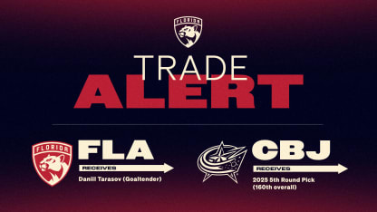 Florida Panthers Acquire Goaltender Daniil Tarasov
