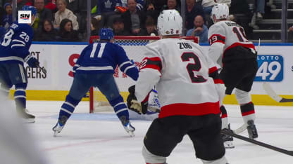 OTT@TOR: Batherson scores goal against Joseph Woll