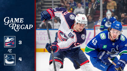 Columbus Blue Jackets Vancouver Canucks game recap November 8 2025