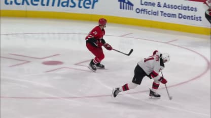 NJD@CAR: Aho scores goal against Jake Allen