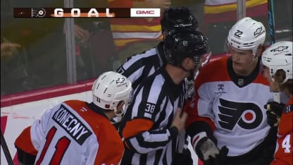 PHI@CGY: Konecny scores goal against Dustin Wolf