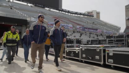 Blue Jackets take tour of ice rink in Ohio Stadium 