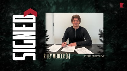 MINNESOTA WILD SIGNS GOALTENDER RILEY MERCER TO ENTRY-LEVEL CONTRACT